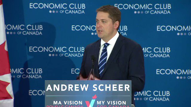 “We could have a single corridor – planned up front and in full consultation with the provinces and with Indigenous Canadians who would share in the prosperity that it would provide.” said @AndrewScheer pledging to build an east-west energy corridor #cdnpoli
