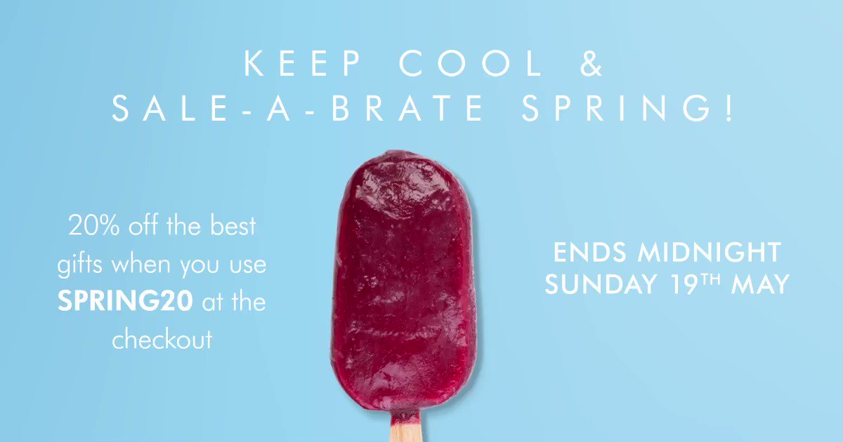Let's SALE-A-BRATE Spring Get a blooming 20% OFF the best gifts when you use code SPRING20. Snap up that treat you've been thinking about or get ahead on your #Birthday and #FathersDay gifting!Hurry, #Sale ends tomorrow! http://bit.ly/2Qavxig