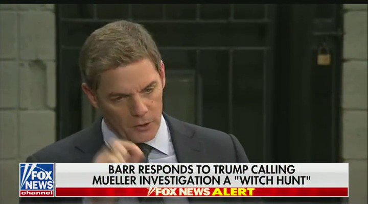 Official Trump War Room (@TrumpWarRoom) on Twitter photo 2019-05-18 14:31:24 Attorney General Bill Barr: Nancy Pelosi and others are trying to discredit me, partly because they may be concerned about the outcome of a review of what happened during the election when the Obama administration spied on the Trump campaign. #SpyGate Attorney General Bill Barr: Nancy Pelosi and others are trying to discredit me, partly because they may be concerned about the outcome of a review of what happened during the election when the Obama administration spied on the Trump campaign. #SpyGate