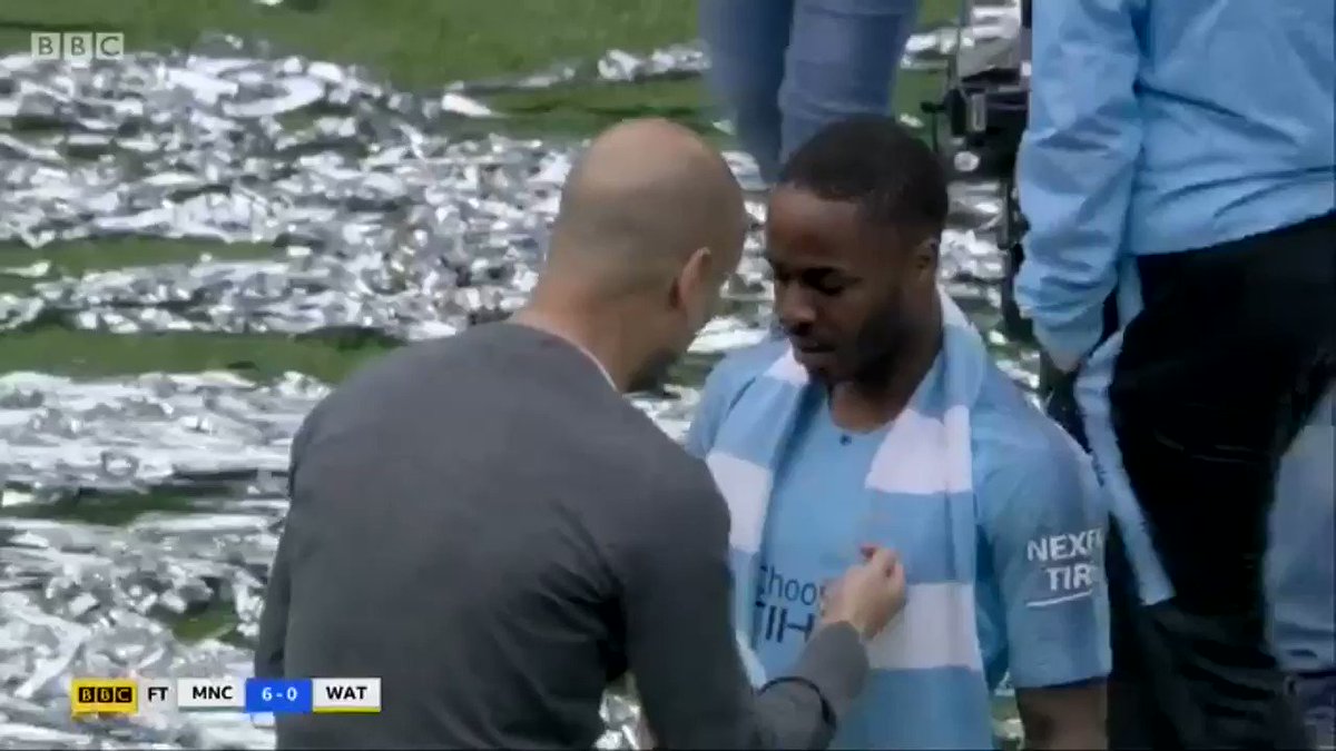 Pep Guardiola lecturing Raheem Sterling on the pitch amid the celebrations, despite scoring a hat-trick* (& winning 6-0). Thatβs what separates him from the rest. Crazy, but genius. #MCFC #FACupFinalβ β