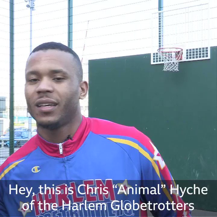 These trick shots Chris "Animal" Hyche and Lucius "Turbo" Winston from the Harlem Globetrotters have some TOP TIPS (and mad skills) to help you on your way #StartingSecondarySchool More http://bbc.in/2UUyqEE #GetInspired @bbcbitesize @Globies