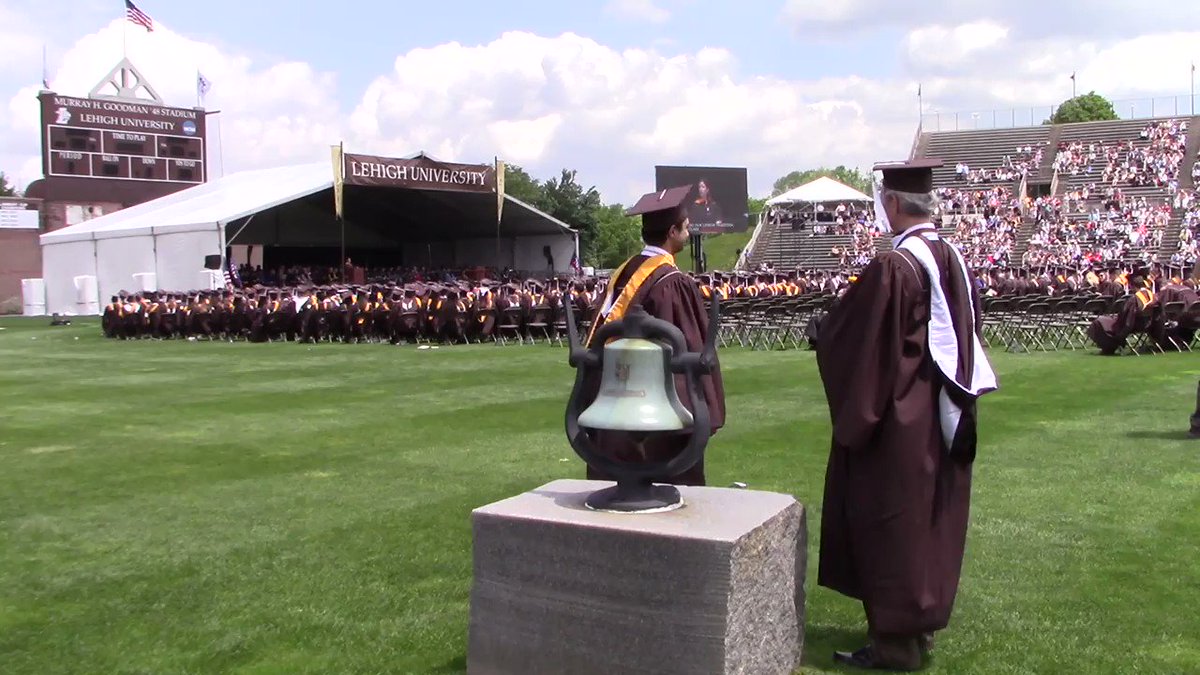 The @LehighU classes of 1969 and 2019 ring the bell to officially welcome our newest alumni. Congratulations to today's graduates! 🎓 #LehighGrad #Lehigh19