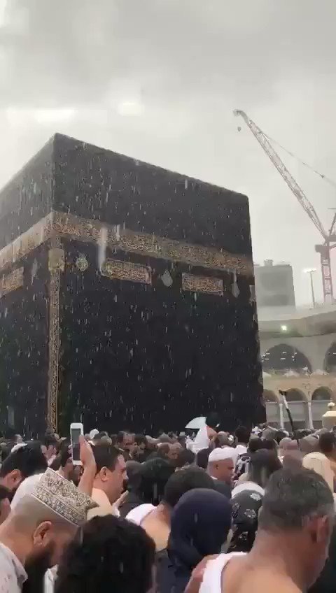 #فيديو ..أراد به الحوثي شراً كبيراً .. فأنزل الله عليه خيراً وفيراً ..شاهد بيت الله الحرام وضيوف الرحمن يؤدون مناسكهم في أمن وسكينة بعد هطول أمطار الخير والبركة اليوم ...#الحوثي_يستهدف_قبله_المسلمين