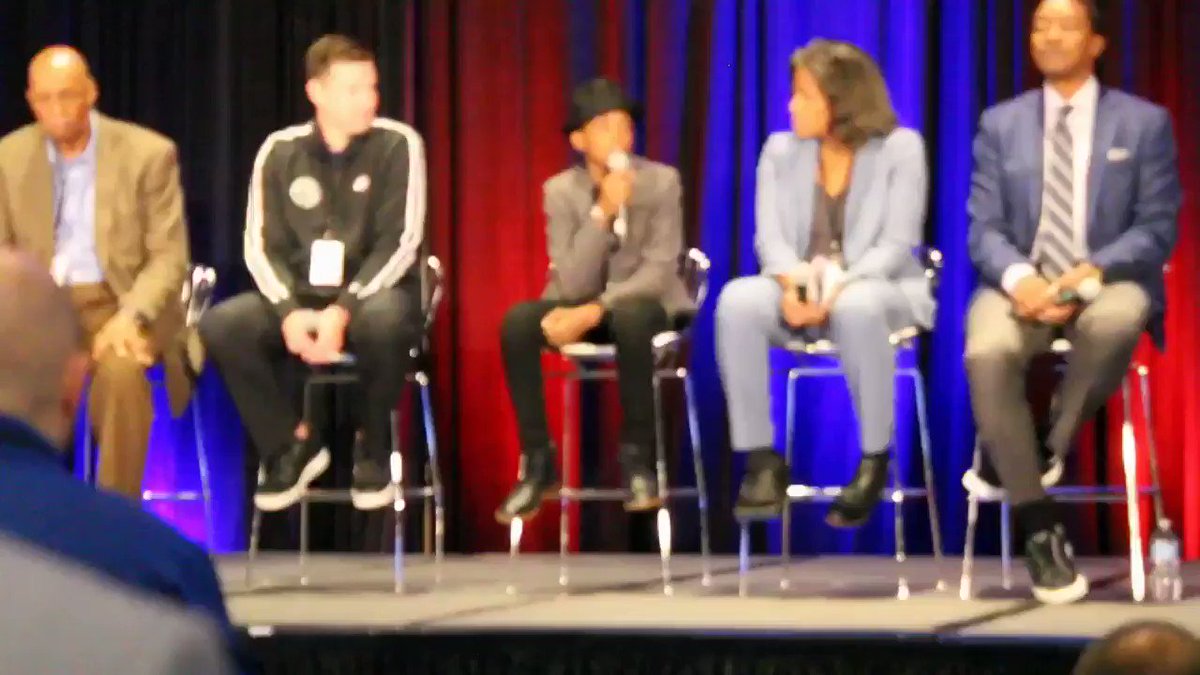 Young Jahkil with a little knowledge for the panel at the @jrnba conference 😌 "You Guys Are Old" #JrNBAUAConference 🗣 @jrnba #ProjectIAM #JahkilJackson #JrNBA