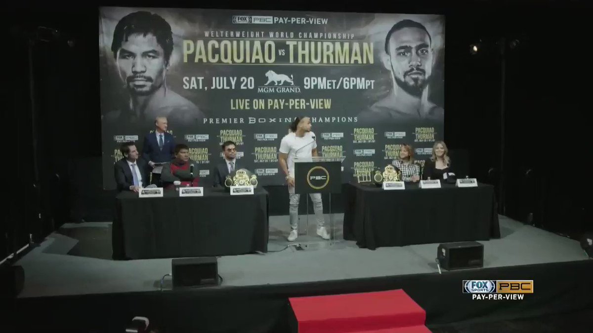It’s a new era of boxing. Floyd is gone, Pacquiao is here — but come July 20th he will disappear! #PacquiaoThurman #OneTime