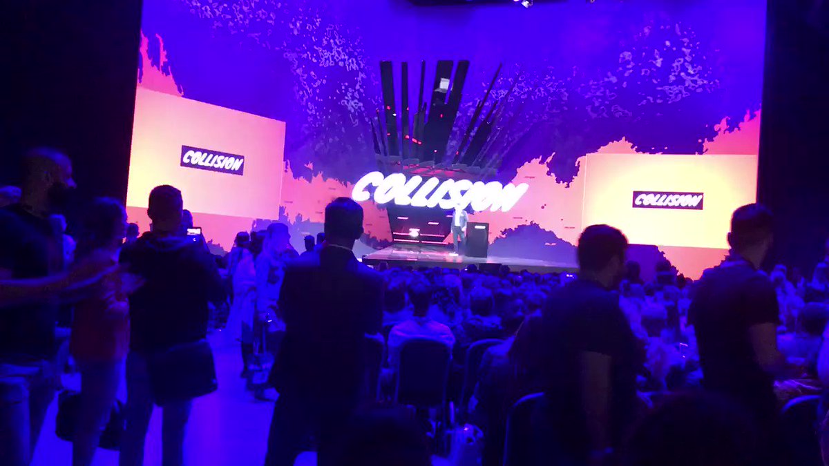 The crowd boos as Premier @fordnation takes the stage at #CollisionConf. This is the 1st full day of the massive tech conference & industry leaders are unhappy with his government’s decision to cut $24 million in funding for artificial intelligence research. #onpoli @CollisionHQ
