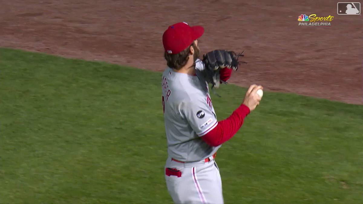 How much you wanna make a bet that Bryce can throw a baseball over them rooftops?(h/t @NBCSPhilly)