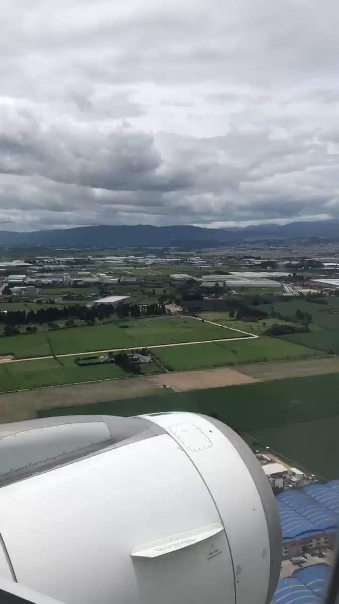 Landing at greenish and cloudy #Bogota with @Avianca