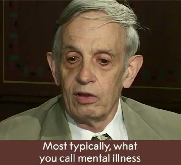 On #WorldSchizophreniaDay, listen to the remarkable economist John Nash talk about his mental health disorder and his son who unfortunately is also experiencing mental health problems.