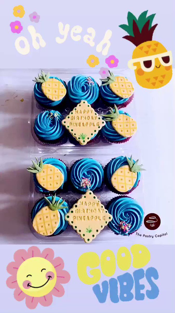 Red velvet flavoured #pineapple #summer #tropicalvibes #sunny #birthday cupcakes Get yourself a gift set today #thepastrycapital #thecupcakeplugug #kampala #thepastrycapital Contact us today, visit bio for links