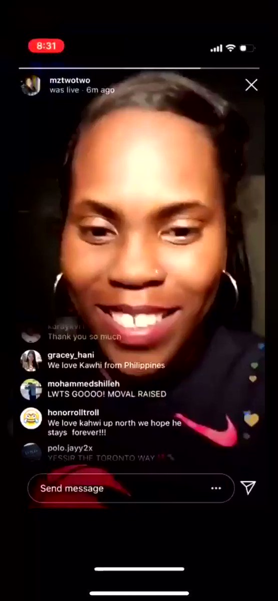 While Kawhi Leonard's sister thanks fans, someone chimes in "They know darn well he ain't gonna be there next year!" @MickstapeShow
