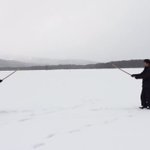 凍結湖面上で新陰流（疋田派）三学の形
