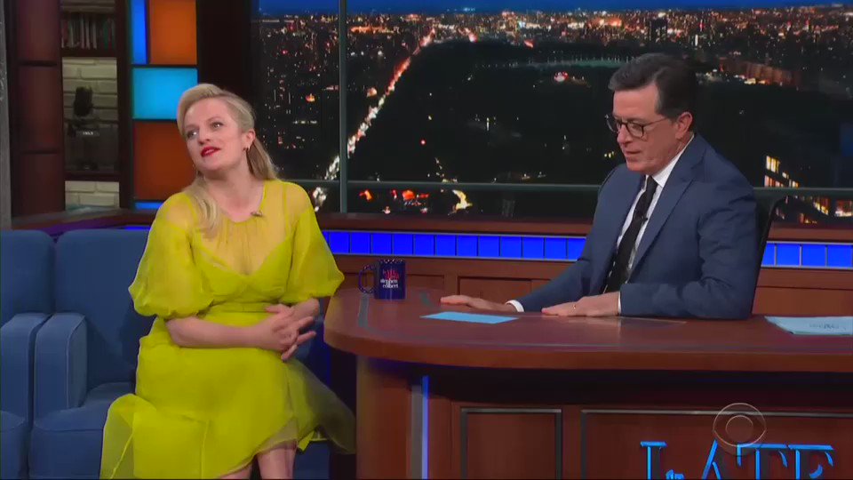 More inane treatment of #HandmaidsTale as reality. @StephenAtHome: “Not only did it in some ways seem prescient, but the red cloak and the white bonnet has become a symbol...of resistance to some of the backward-looking changes happening around, especially women’s rights.” #LSSC