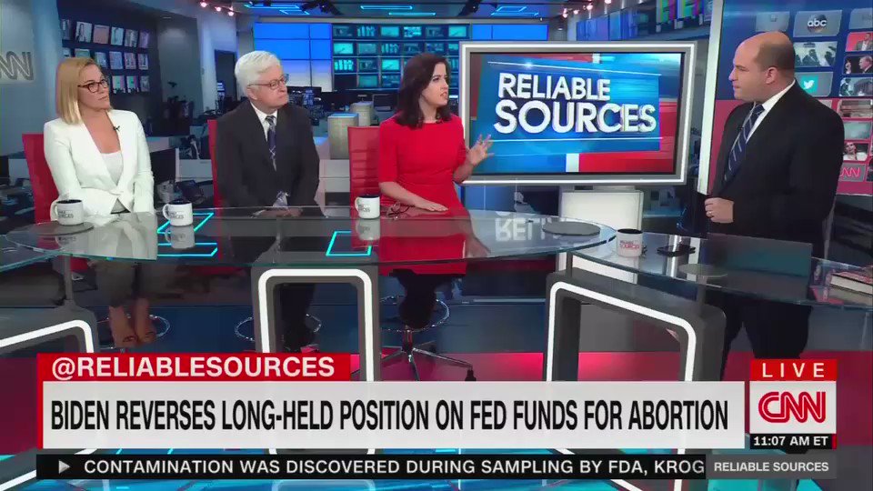 Re media pressure on Biden, led by @HeidiNBC, to flip on Hyde amendment. @Irin Carmon of @nymag: “That pipeline has gotten shorter and shorter between progressive ideas and mainstream journalists like NBC News,” helping to shift Democratic Party to the left. @ReliableSources
