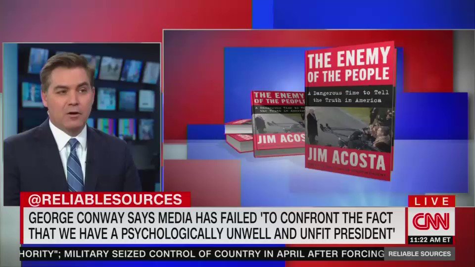 Jim @Acosta’s regret? Media not more uniformly hostile to @realDonaldTrump. On @ReliableSources:“I wish at times the press had been a bit more in solidarity w/ one another in standing up to this White House and saying listen, ‘the president can’t call us the enemy of the people’”