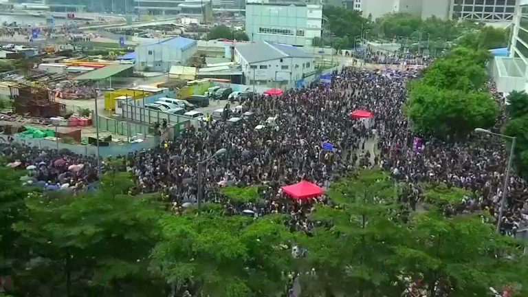 Hong Kong police fire tear gas as protesters run. Follow live updates here: https://reut.rs/2R8dycU