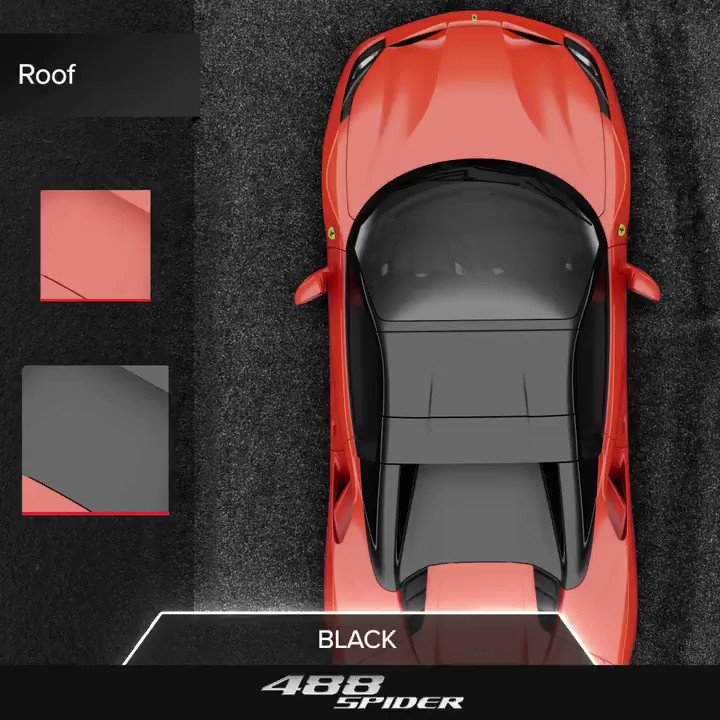 The sporty beauty of the #Ferrari488Spider offers both a “Black” or “Standard” roof. Excellence for all tastes.: http://bit.ly/Ferrari488Spider_NewConfigurator … #Ferrari