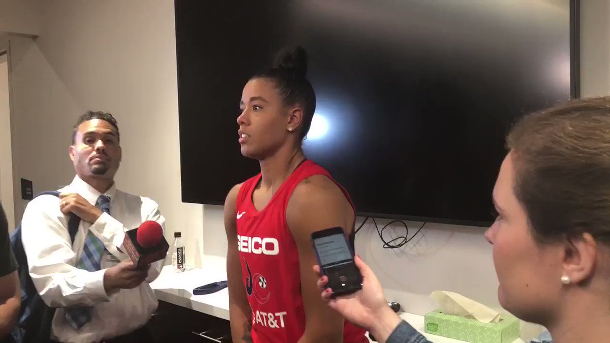 As expected, Natasha Cloud spoke to reporters after the game on behalf of the team, only about gun violence in DC. Nobody else spoke.
“Tonight didn’t go as planned. But we’re talking about a game, the loss of a game. There are a lot more losses going on within our community.”