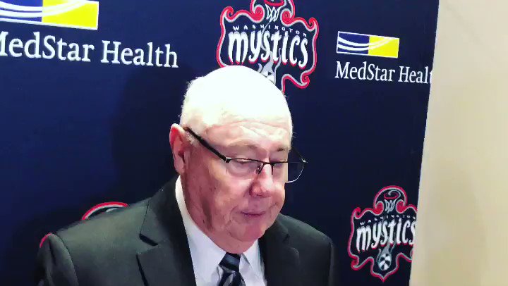 Coach Thibault on Cloud’s decision to lead a team media blackout to bring awareness to gun violence impacting a nearby school: “My thought to them is you have to follow-up and be apart of the process....it has to be ongoing, not just a one off thing.” #Mystics #TogetherDC