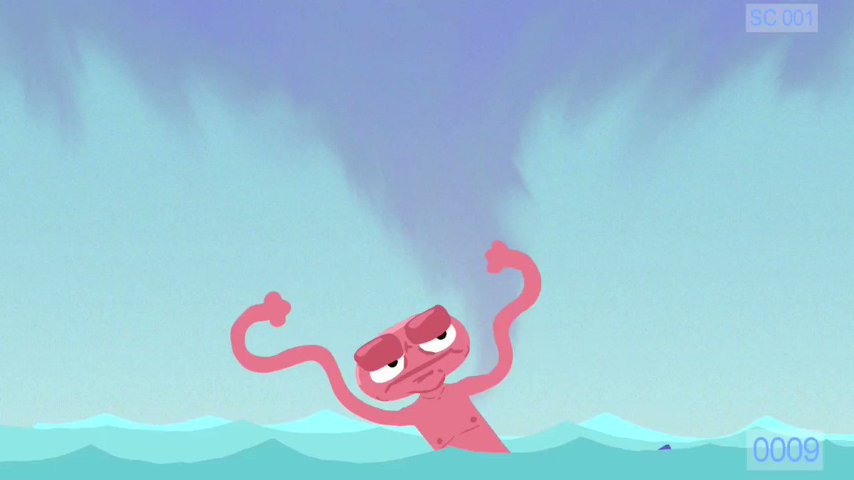 Hi I'm Ray, I'm an art student who like's being a fool and drawing goofy, cool or scary things with too many ideas to keep in my head. Here's a Harmony animation... I call it skinny dipping😂 #animation #cartoon #artstudent #loop #funny #idkhashtags