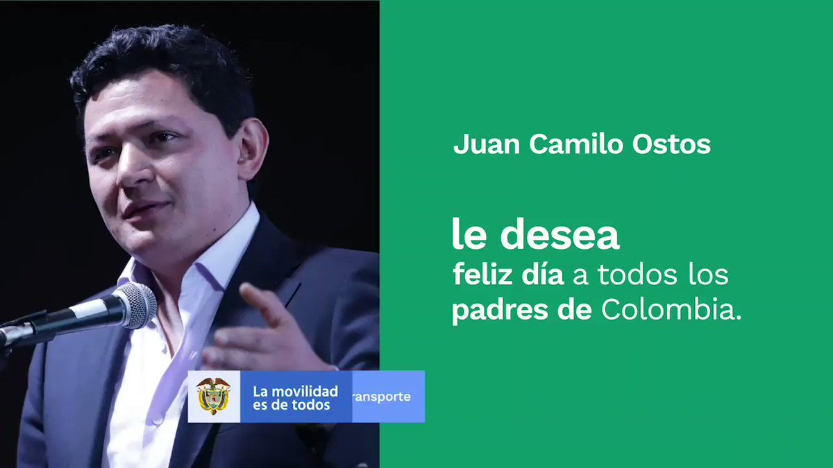 #PapáMeEnseñó que las cosas en la vida se consiguen con esfuerzo, dedicación y trabajo duro. En este día el Viceministro de Transporte, Juan Camilo Ostos, extiende un saludo a todos los padres de Colombia y les desea un #FelizDiaDelPadre.