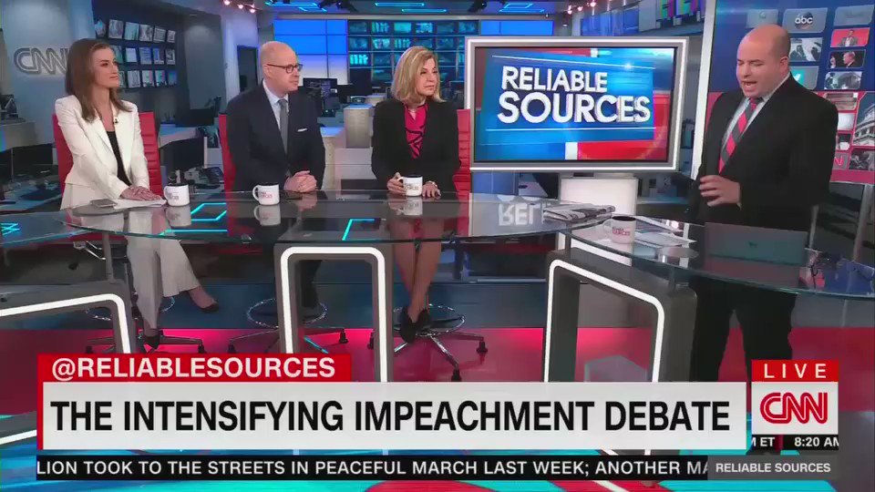 CNN’s @ReliableSources panel: Journalists are not pushing for impeachment. Margaret @Sulliview: “That’s just really anathema to the way we do business.” @MaxBoot: “I would say it’s not the media that’s pushing for impeachment. It’s reality that’s pushing for impeachment.”