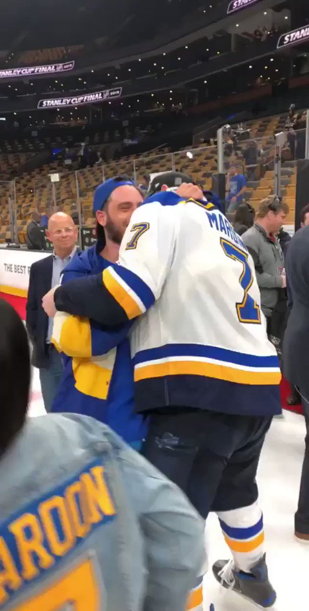 Somebody just sent me this video of me and @patmaroon after he won St. Louis a Stanley Cup in Game 7 in Boston... WHAT A MOMENT!!!!!!!!