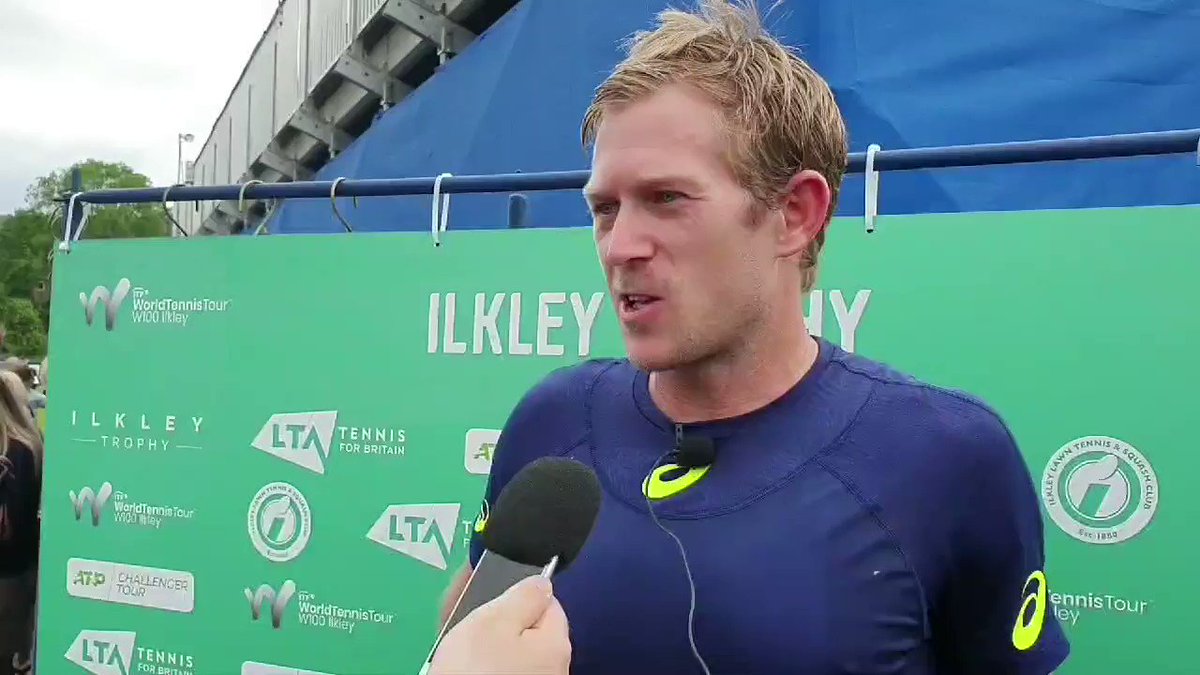 With one Brit sneaking behind the camera onto centre court, another has left the court victorious. @klein_brydan, from one set down, once again comes out with the win. He gives his analysis #ilkleytrophy #backthebrits 🇬🇧
