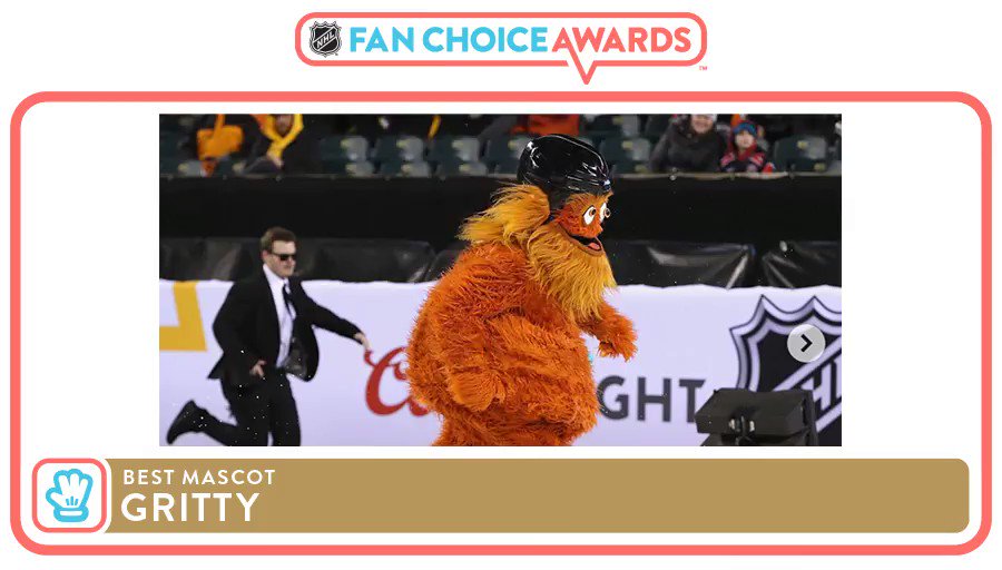 The people have spoken! @GrittyNHL, you are officially the fans' favorite mascot in the League. 🙌 #NHLFanChoice
VIEW WINNERS ➡️ http://NHL.com/FanChoiceAwards