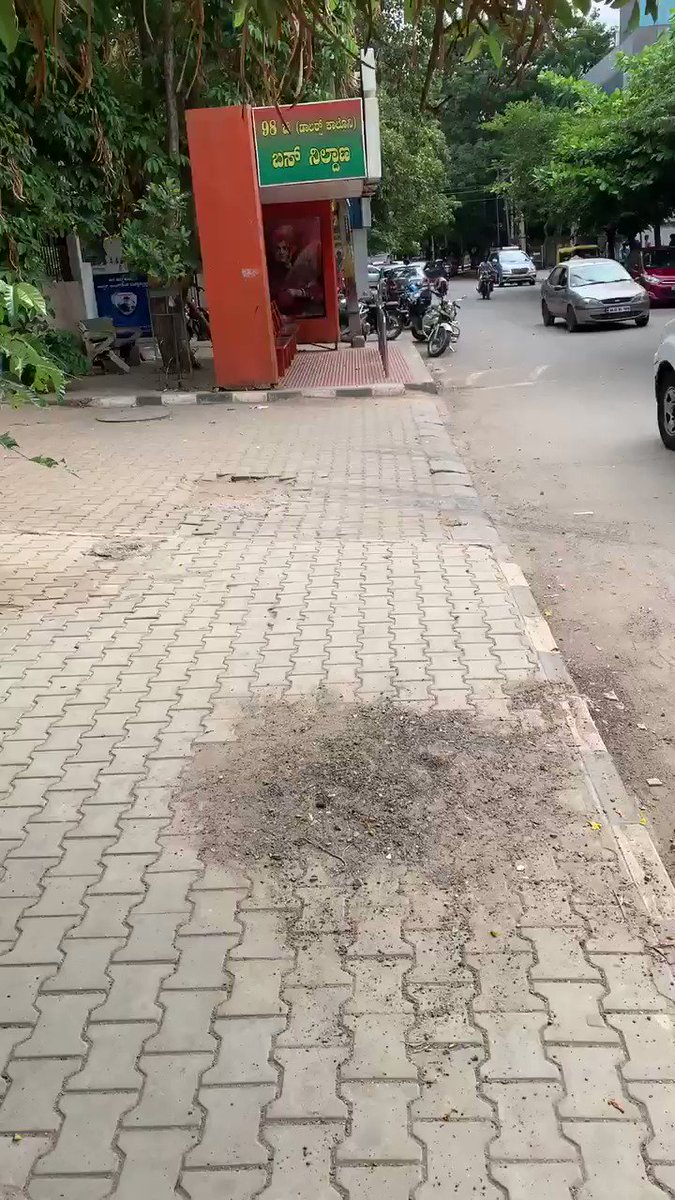 The state of the side walks in a ‘posh’ locality (RMVII) of #Bengaluru . Pedestrians have the first right of way in most developed countries. When will our city start caring for the pedestrians?