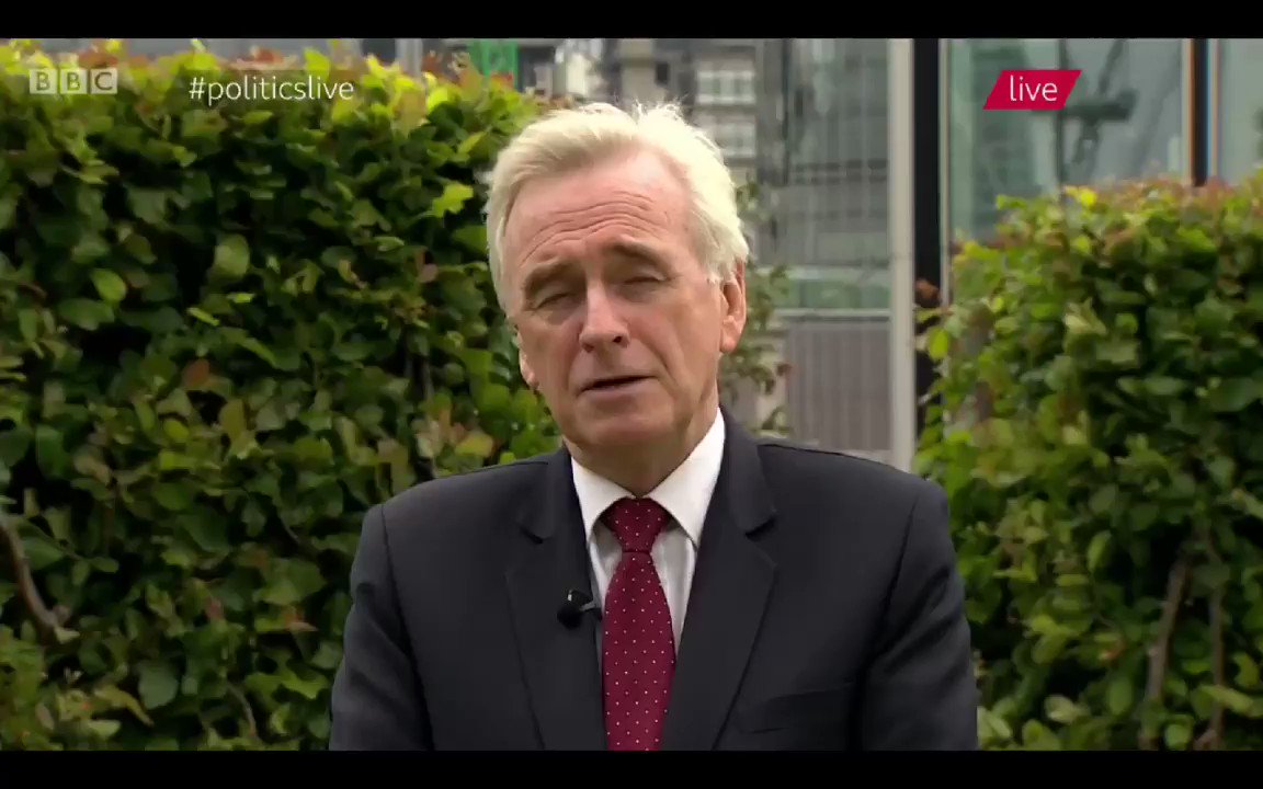 John McDonnell - My constituency voted leave, but I believe it would be better now to go back to the people... & I would campaign for remain as that would protect people's jobs & living standards.
#PeoplesVote #FinalSay #PoliticsLive