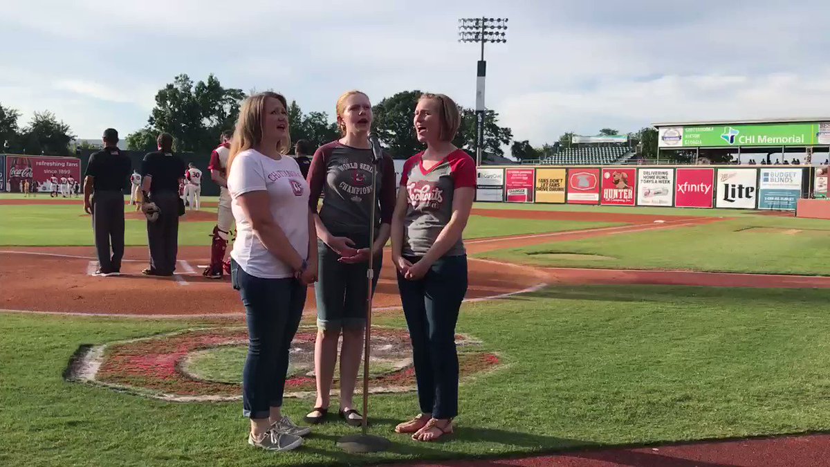 Chattanooga Lookouts (@ChattLookouts) on Twitter photo 2019-06-24 23:31:33 The McClelland Trio bringing the beautiful harmonies of tonight’s National Anthem 🇺🇸 The McClelland Trio bringing the beautiful harmonies of tonight’s National Anthem 🇺🇸