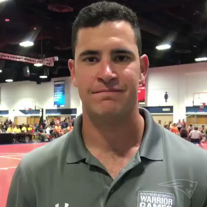 #Patriots LS and Navy Lieutenant Joe Cardona is checking in from the @warriorgames in Tampa, FL where over 300 wounded veterans are competing in nearly 11 different sports 👊