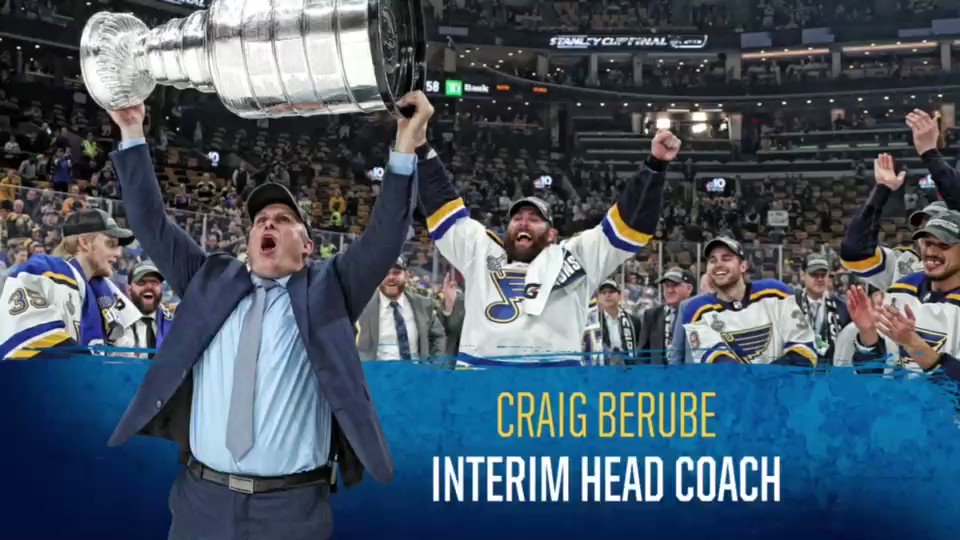 St. Louis Blues π (@StLouisBlues) on Twitter photo 2019-06-25 17:15:45 BREAKING NEWS: Craig Berube signs a three-year contract to remain head coach of the Blues. #stlblues DETAILS: atnhl.com/2X3MtOc BREAKING NEWS: Craig Berube signs a three-year contract to remain head coach of the Blues. #stlblues DETAILS: atnhl.com/2X3MtOc