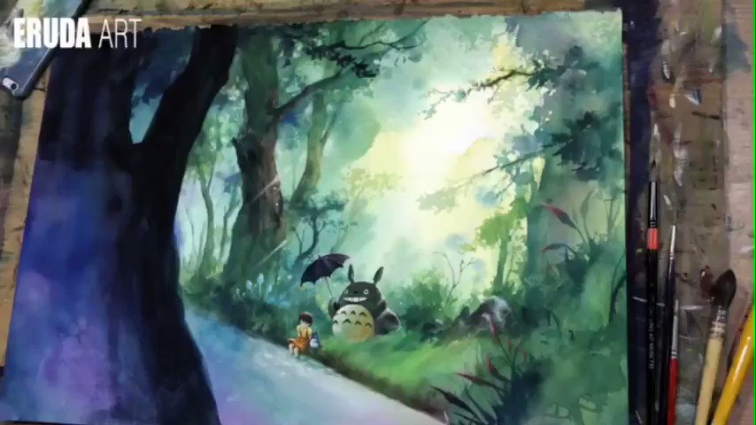 Eruda Art Totoro Watercolor Illustration Totoro T Co 3irrl8t6kl Twitter