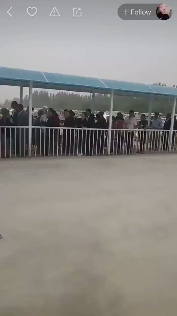 تركستان تذبح بصمت (@turkistantuzbah) on Twitter photo 2019-07-20 05:56:16 حواجز التفتيش في #تركستان_الشرقية يمكن رؤيتها في كل مكان.. مثلا أمام هذا السوق طابور طويل كل يوم.. يتم تفتيش الرجال والنساء والجيوب والهواتف والحقائب، وهذا التفتيش الروتيني يعيشه الإيغور يوميا، حواجز في الطرقات والمحطات، في الأحياء..حواجز ثابتة واخرى متحركة..حواجز أينما ذهبت. حواجز التفتيش في #تركستان_الشرقية يمكن رؤيتها في كل مكان.. مثلا أمام هذا السوق طابور طويل كل يوم.. يتم تفتيش الرجال والنساء والجيوب والهواتف والحقائب، وهذا التفتيش الروتيني يعيشه الإيغور يوميا، حواجز في الطرقات والمحطات، في الأحياء..حواجز ثابتة واخرى متحركة..حواجز أينما ذهبت.