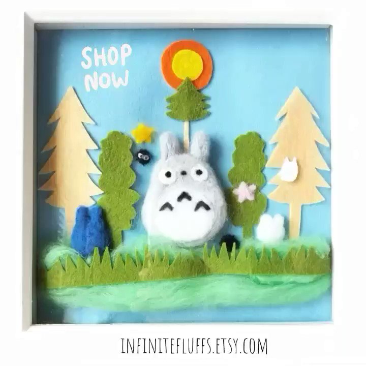 Totoro and friends felt art by me💖
Find more at http://Infinitefluffs.etsy.com
Home deco #handmade with love
etsy #kawaii #cute #aww #handmadegifts #fiber #handmadeinEngland #artist #totoro #ghibli #babyshower