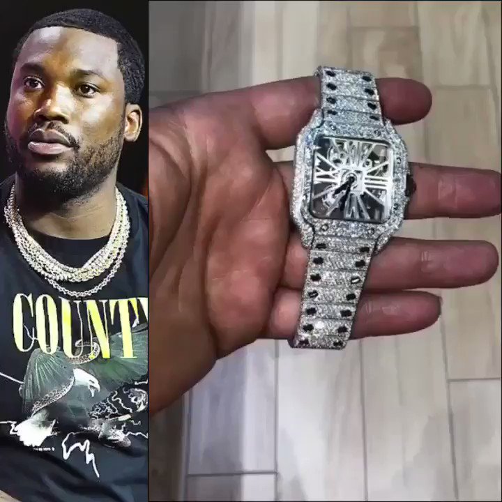 Who's Making Noise⁉️ on X: Meek Mill's new Iced-Out Cartier