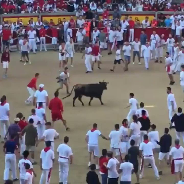 Redskins CB Josh Norman is out here JUMPING OVER bulls in Pamplona 😧