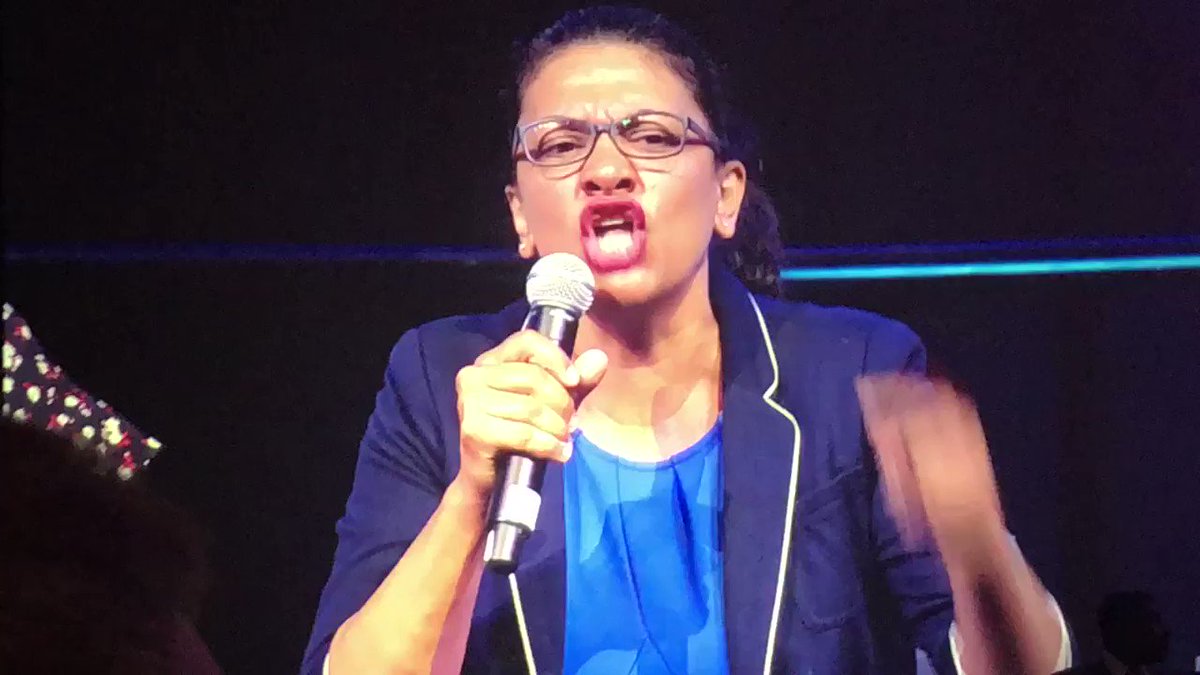 .@RashidaTlaib laying into Trump’s corruption is must-watch TV:“Companies that funded his inauguration committee are now benefiting from caging children at the border.” #NN19