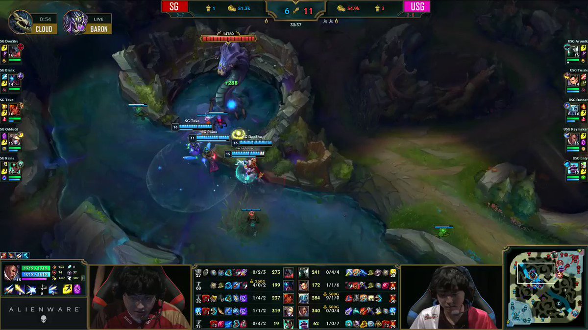 Ljl Sgがバロン獲得するものの Usgがキルを回収 Usg Dasher メジャイ ソウルスティーラーがフルスタックに到達です