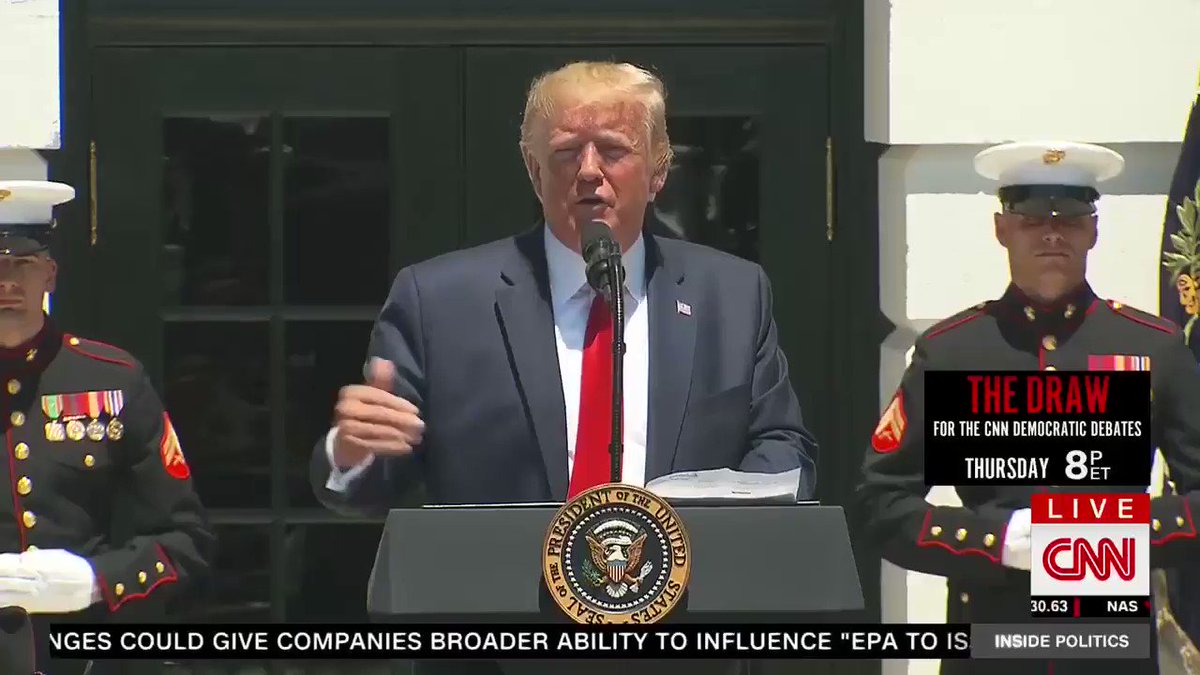 President Donald Trump on people who hate America: “Very simply, you can leave. You can leave right now. Come back if you want, don’t come back, that’s okay too. But if you’re not happy, you can leave”
The audience claps in response