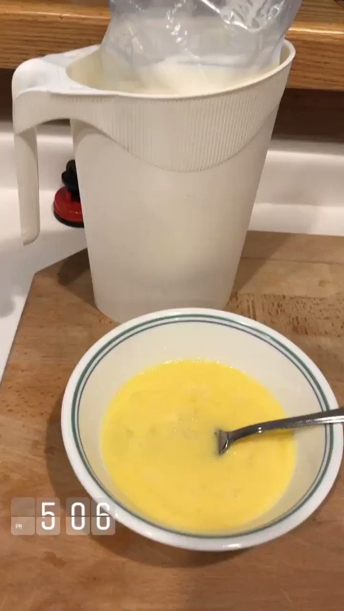 2/7 scrambled eggs! #cooking #homecook #amateurchef #cook #canada #ontario #kitchener #breakfast #scrambledeggs #Area51 #eggs #bread #margarine #salt #pepper