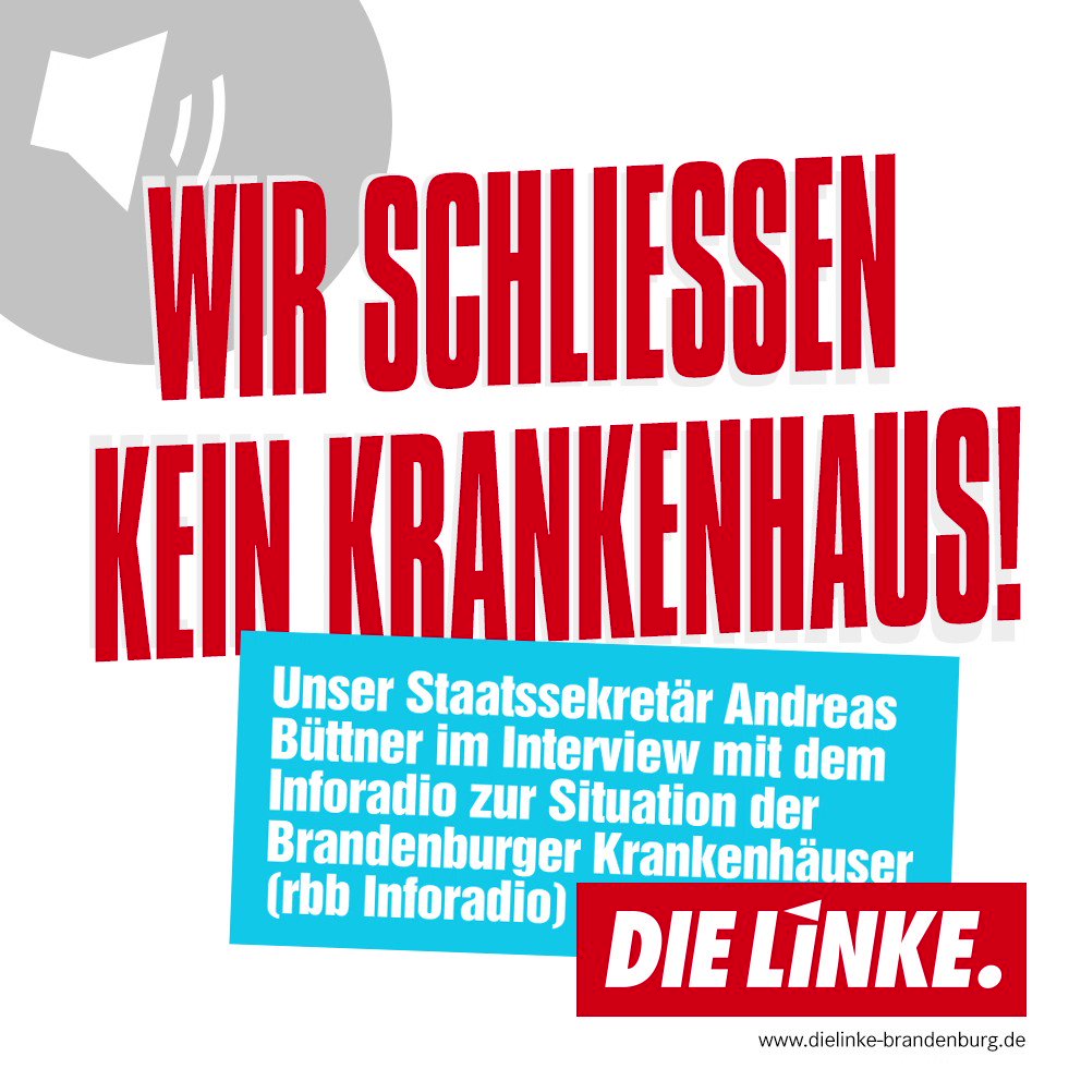 Medizinische Versorgung ist ein Grundrecht. Deshalb werden wir in #Brandenburg keine #Krankenhäuser schließen.
Das hat auch @BuettnerAndreas heute im @rbbinforadio bekräftigt: https://www.inforadio.de/programm/schema/sendungen/int/201907/16/355182.html …
#Gesundheit #Danke #UmsGanze
