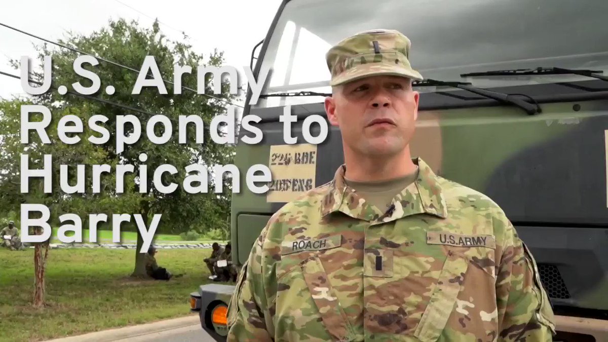 Supporting the community.
Soldiers with 2225th Multi-Role Bridge Company, @LANationalGuard placed #sandbags along a #levee last week in Port Sulphur, #Louisiana in preparations for the #flashfloods caused by #TropicalStorm #Barry.
Video by #USArmy
#ArmyResponse