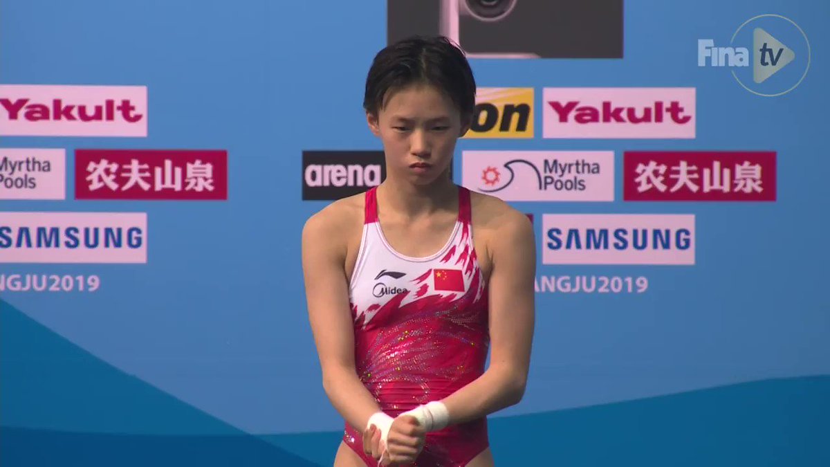 World Aquatics - 13 years old and already on top of the 🌏. China’s Chen Yuxi was in a league of her own as she captured gold in the Women’s 10m Platform. Completing a Chinese double, another 13-year old, Lu Wei took the silver. #Diving #FINAGwangju2019