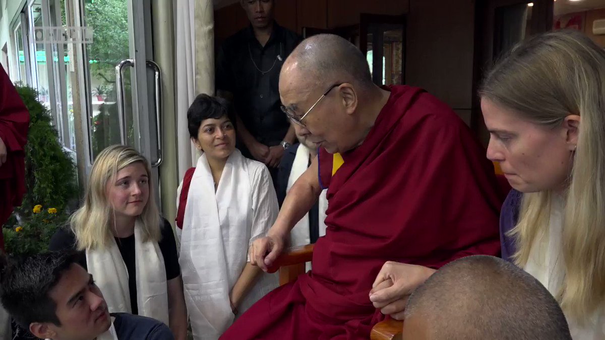 Dalai Lama (@DalaiLama) on Twitter photo 2019-07-18 09:32:21 How We Create Problems for Ourselves - HHDL talks about how human beings create problems for themselves during his meeting with medical students from Tulane University in the USA at his residence in Dharamsala, HP, India on July 17, 2019. How We Create Problems for Ourselves - HHDL talks about how human beings create problems for themselves during his meeting with medical students from Tulane University in the USA at his residence in Dharamsala, HP, India on July 17, 2019.