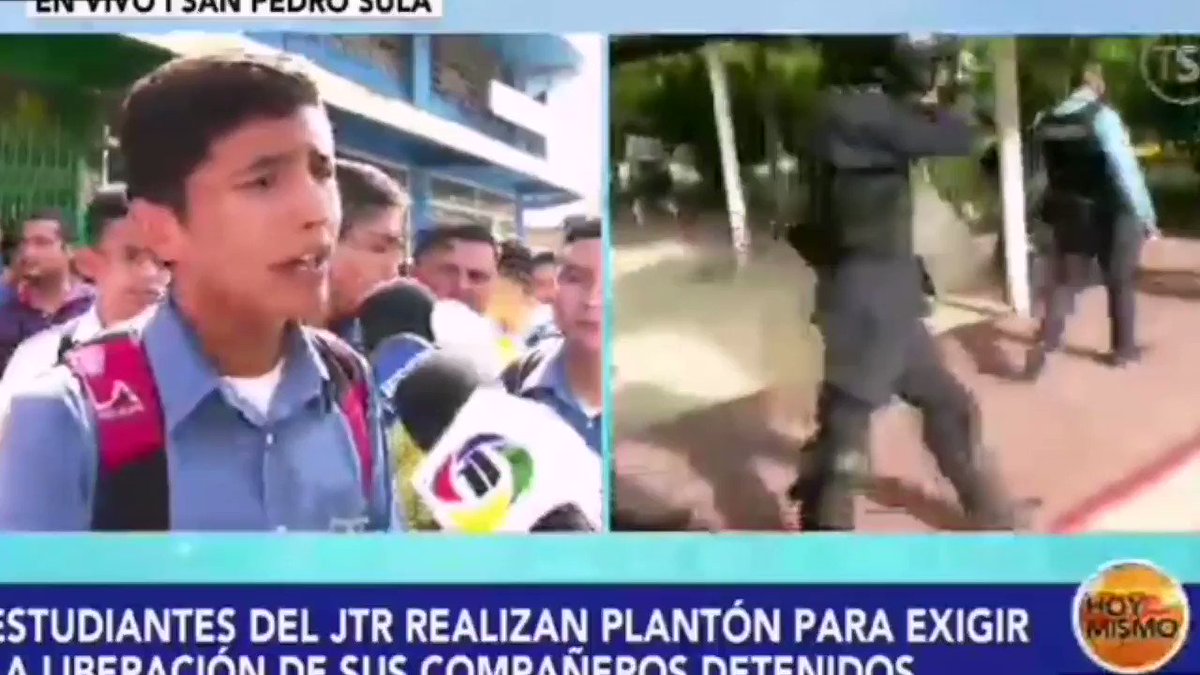 #HoyMismo #PrimeraEdición Estudiantes del instituto José Trinidad Reyes realizan protestas exigiendo la liberación de sus compañeros detenidos.