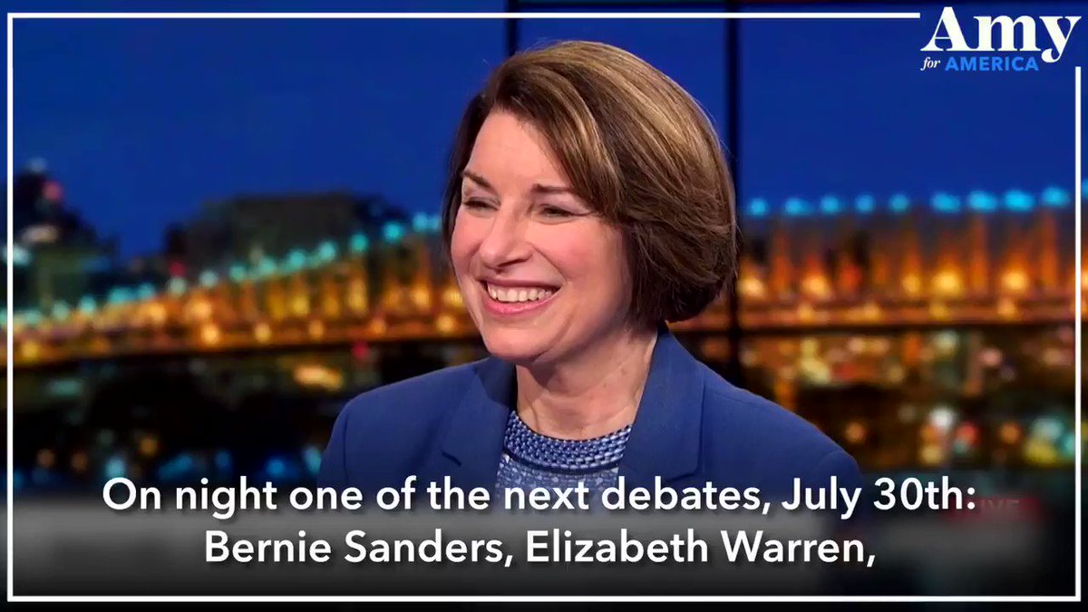 .@maddow and I had an interesting discussion about standing with a bunch of tall guys on the debate stage. One good thing about being 5’4”, it makes me the most “grounded” one up there. And as she said, harder to knock down!