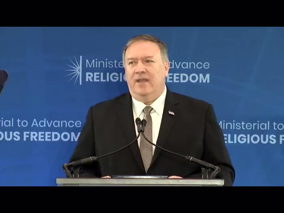 #MikePompeo @SecOfState7O talks about Chinese #ConcentrationCamps locked up more than a million #Uyghurs . Thank you @SecOfState7O